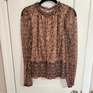 Joie Autumnal Shimmery Floral Blouse